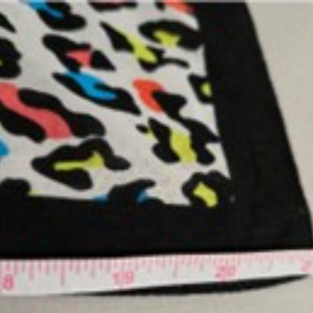 100 % Cotton Colorful Scarf Leopard Animal Print 21x21" - Picture 5 of 5